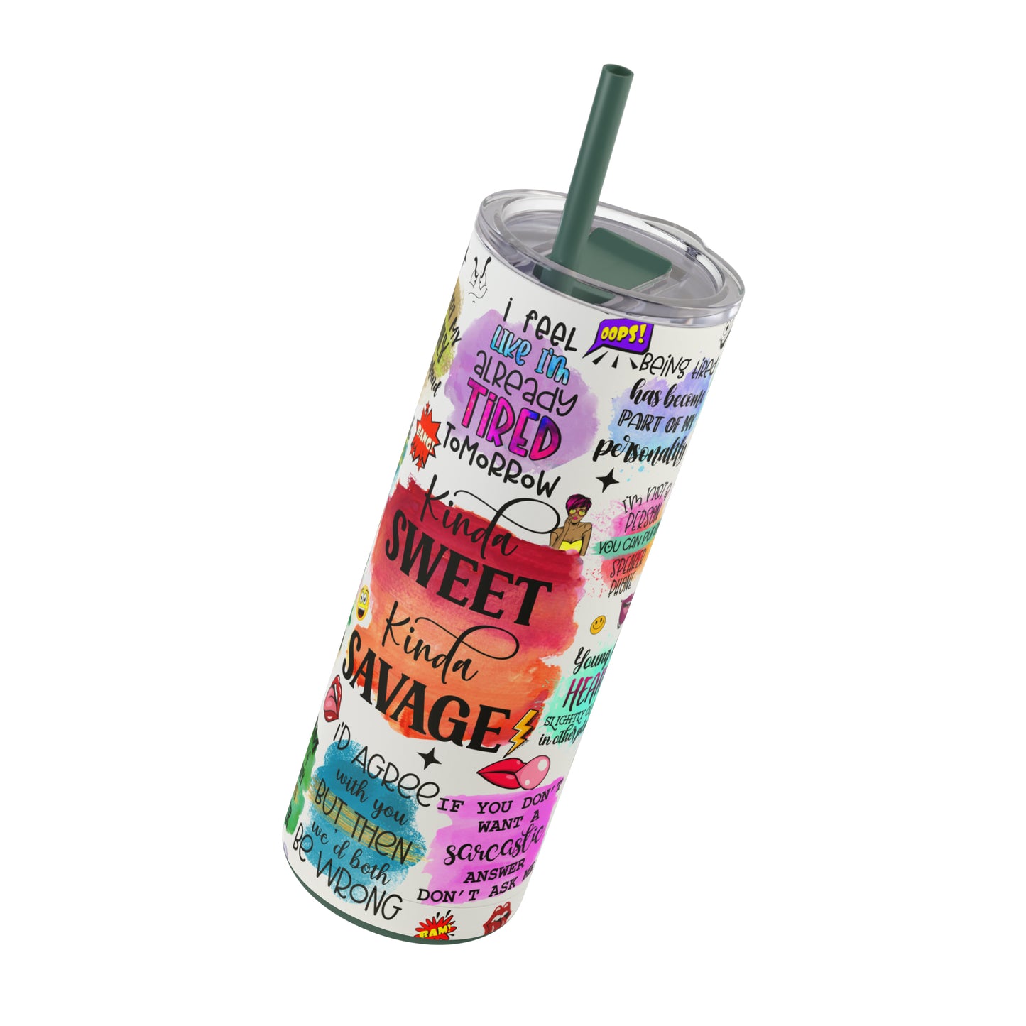 Motivate Me Skinny Matte Tumbler, 20oz