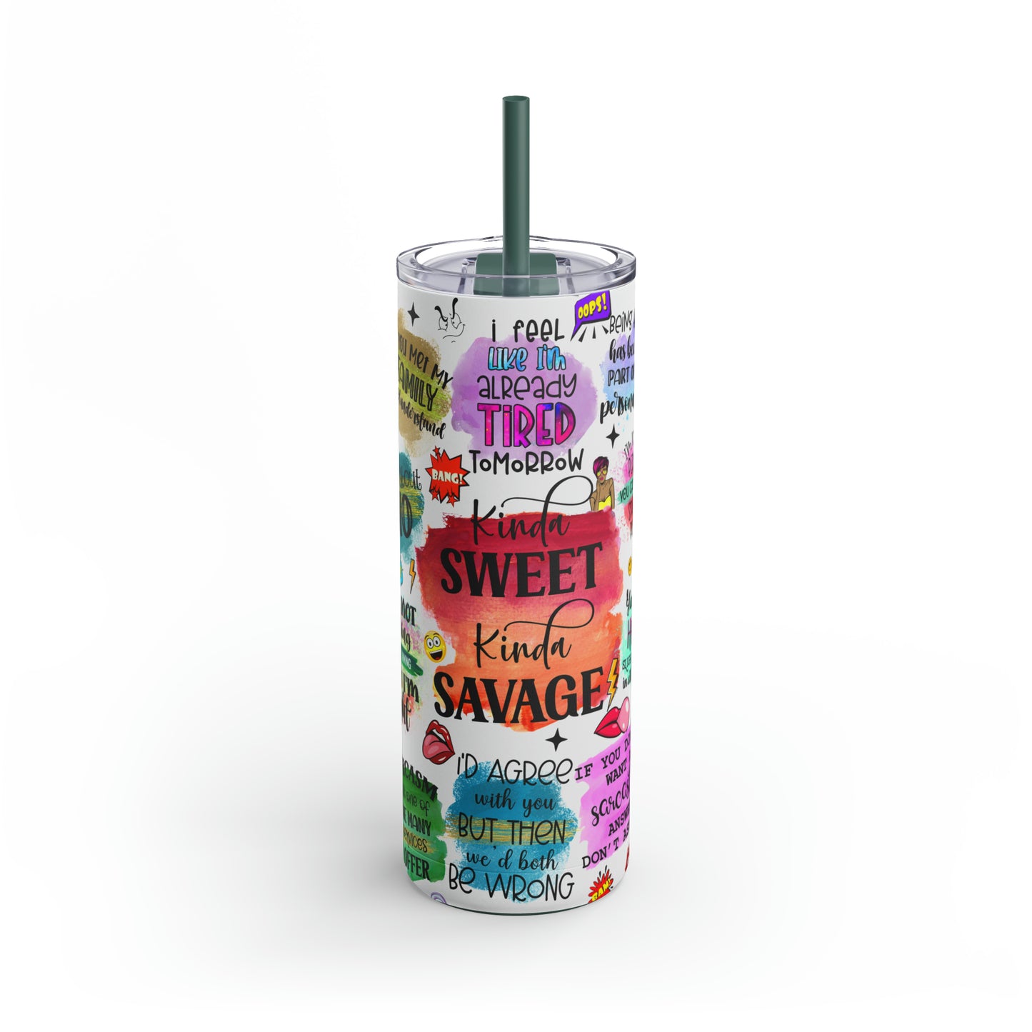 Motivate Me Skinny Matte Tumbler, 20oz