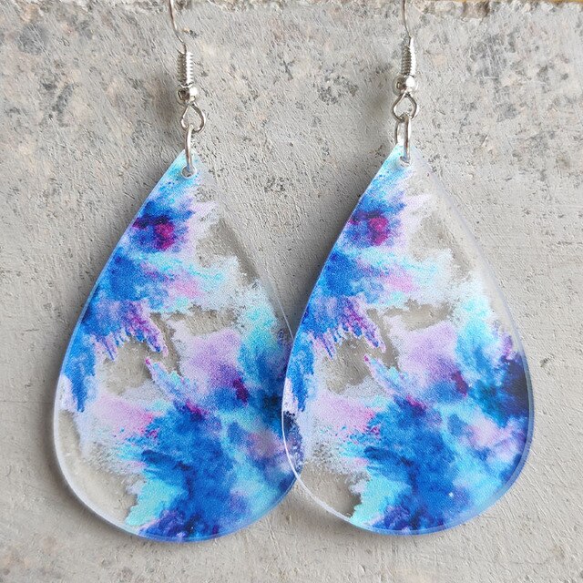 Mulitcolored Acrylic Drop Earrings