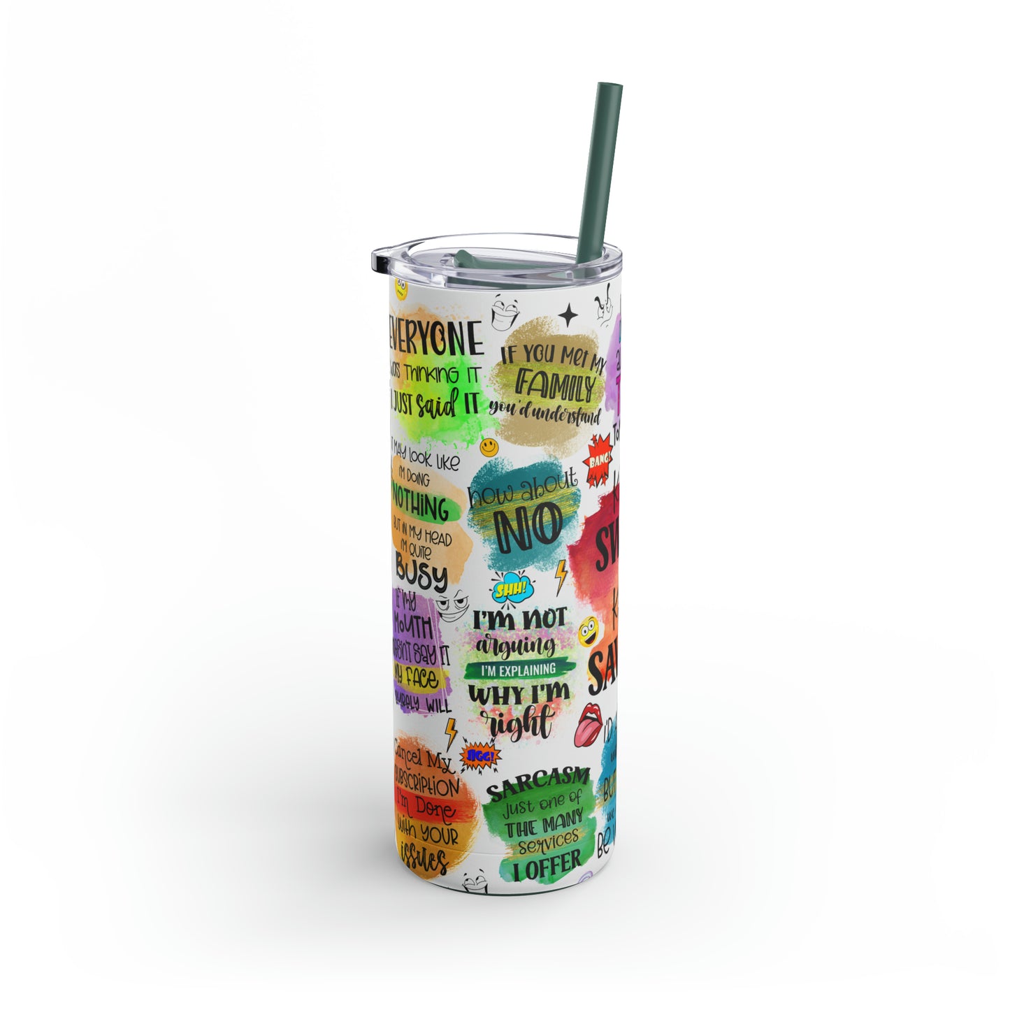 Motivate Me Skinny Matte Tumbler, 20oz