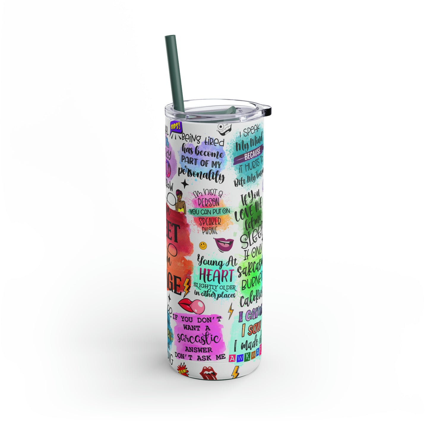 Motivate Me Skinny Matte Tumbler, 20oz