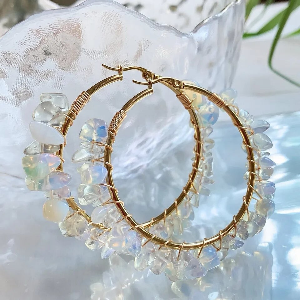 Elegant Natural Stone Bangle Earrings: Graceful Adornments for Every Occasion