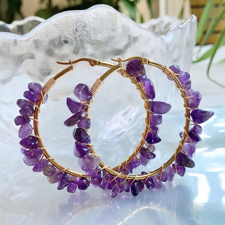 Elegant Natural Stone Bangle Earrings: Graceful Adornments for Every Occasion