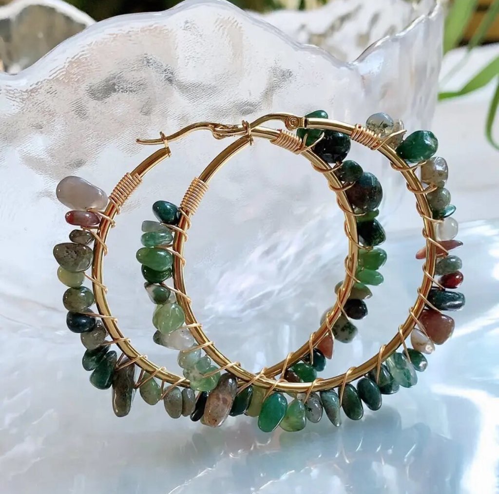 Elegant Natural Stone Bangle Earrings: Graceful Adornments for Every Occasion