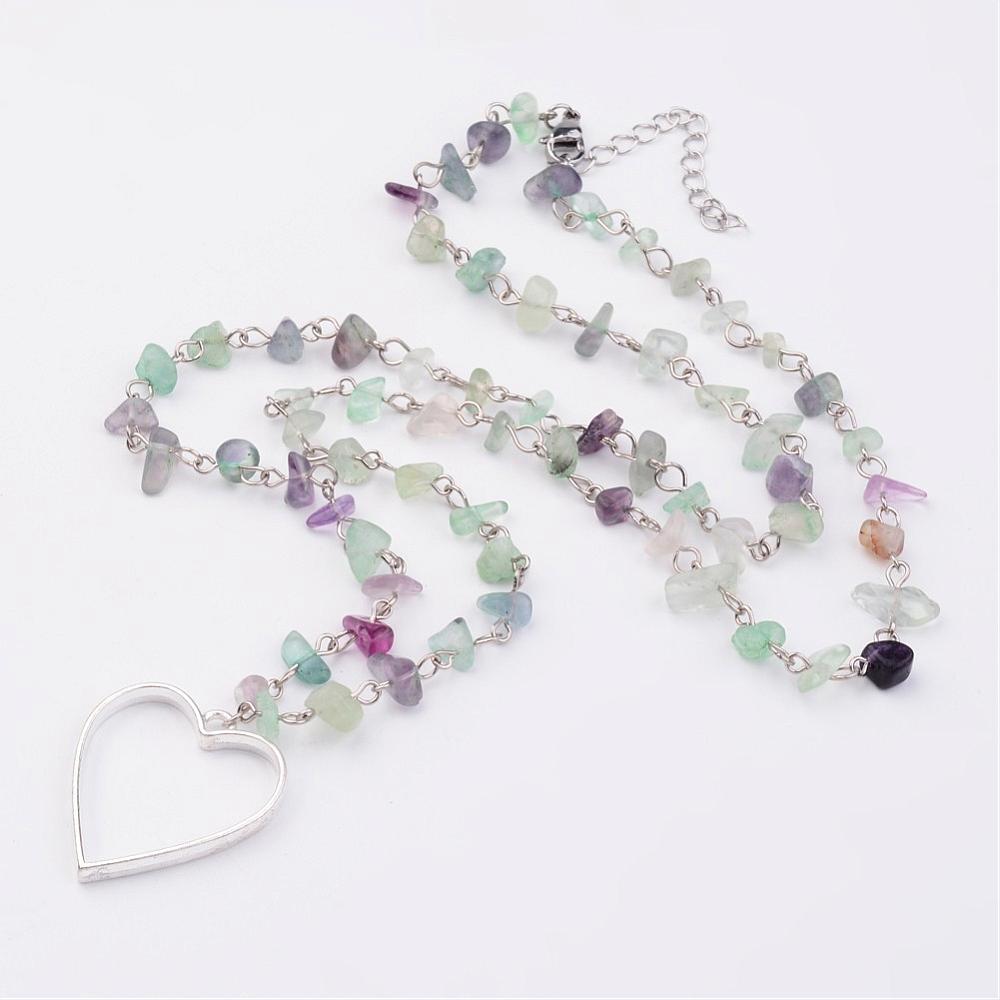 Heart Natural Crushed Stone Bracelets