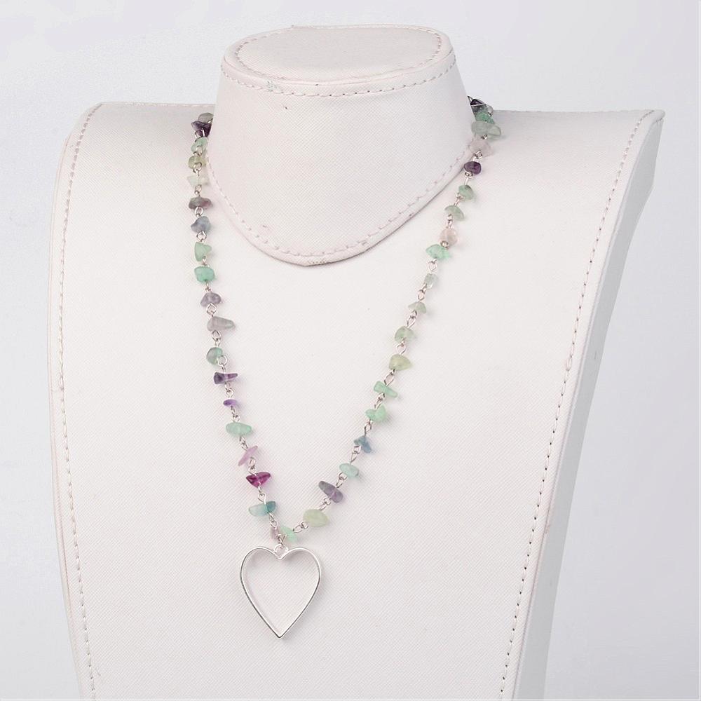 Heart Natural Crushed Stone Bracelets