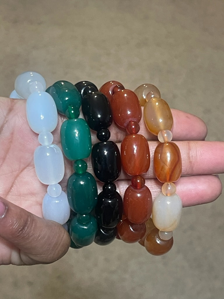 Natural Stone Beaded Bracelets (13mm)