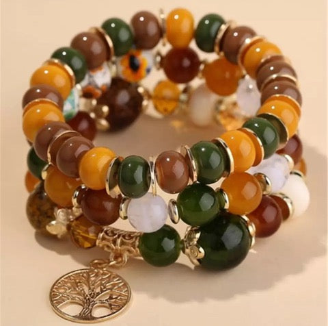 Tree of Life Glass Beaded Bracelets