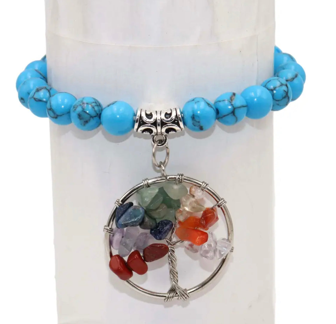 Chakra Tree of Life Stone Bracelet