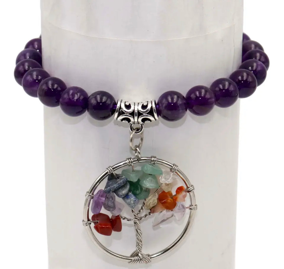 Chakra Tree of Life Stone Bracelet