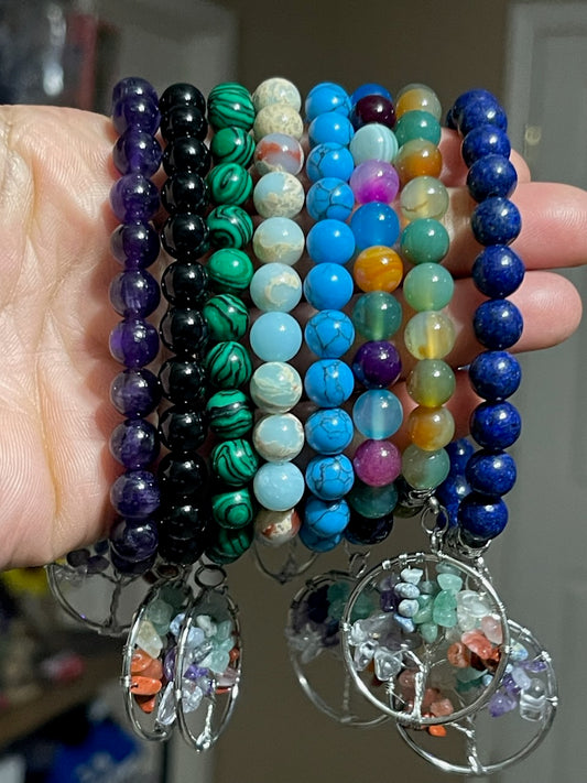 Chakra Tree of Life Stone Bracelet