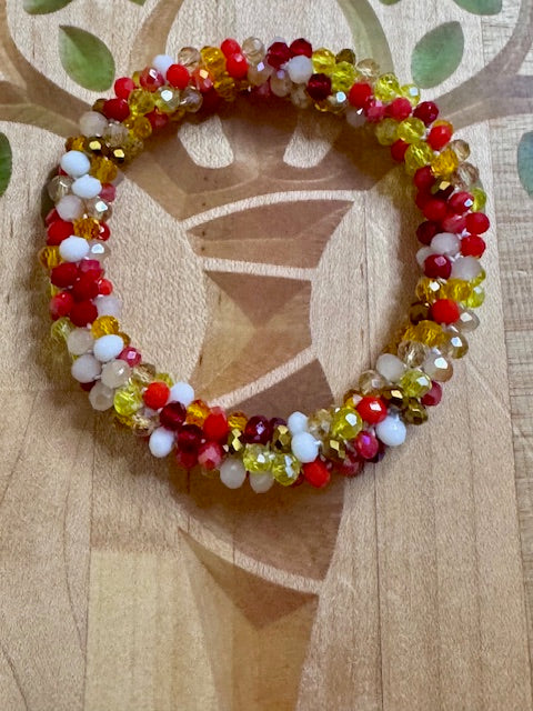 Handmade Crystal Beaded Bracelets | Colorful Stretch Stack Bracelets | Healing Energy Jewelry | Boho Luxe Wrist Stack