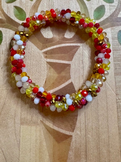 Handmade Crystal Beaded Bracelets | Colorful Stretch Stack Bracelets | Healing Energy Jewelry | Boho Luxe Wrist Stack