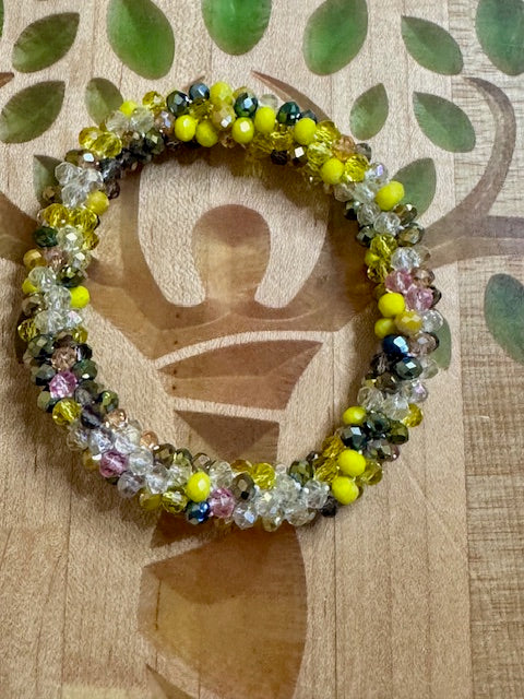 Handmade Crystal Beaded Bracelets | Colorful Stretch Stack Bracelets | Healing Energy Jewelry | Boho Luxe Wrist Stack