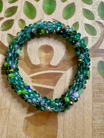 Handmade Crystal Beaded Bracelets | Colorful Stretch Stack Bracelets | Healing Energy Jewelry | Boho Luxe Wrist Stack