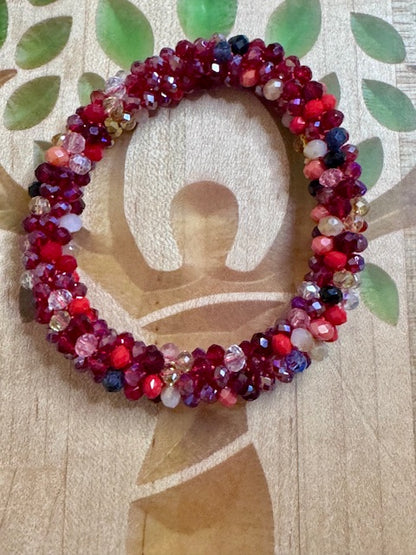 Handmade Crystal Beaded Bracelets | Colorful Stretch Stack Bracelets | Healing Energy Jewelry | Boho Luxe Wrist Stack