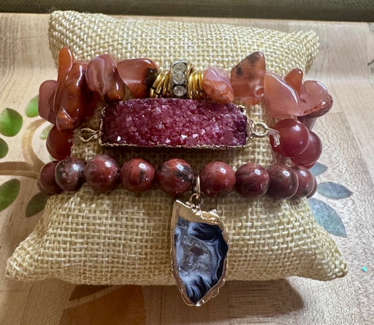 “Rooted Radiance” Healing Stack Bracelet Set