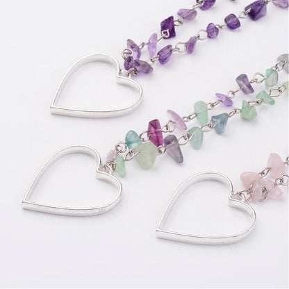 Heart Natural Crushed Stone Bracelets