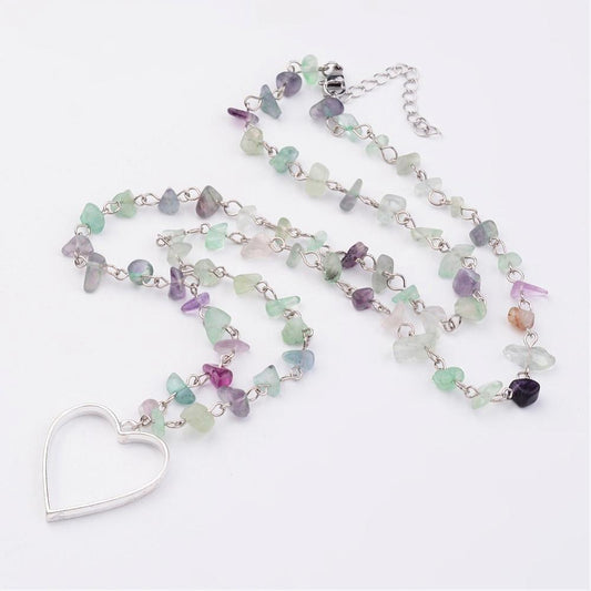 Heart Natural Crushed Stone Bracelets