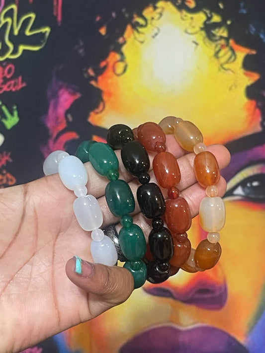 Natural Stone Beaded Bracelets (13mm)