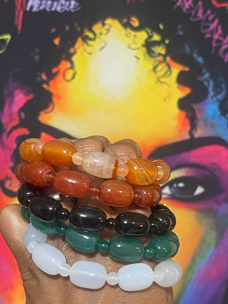 Natural Stone Beaded Bracelets (13mm)