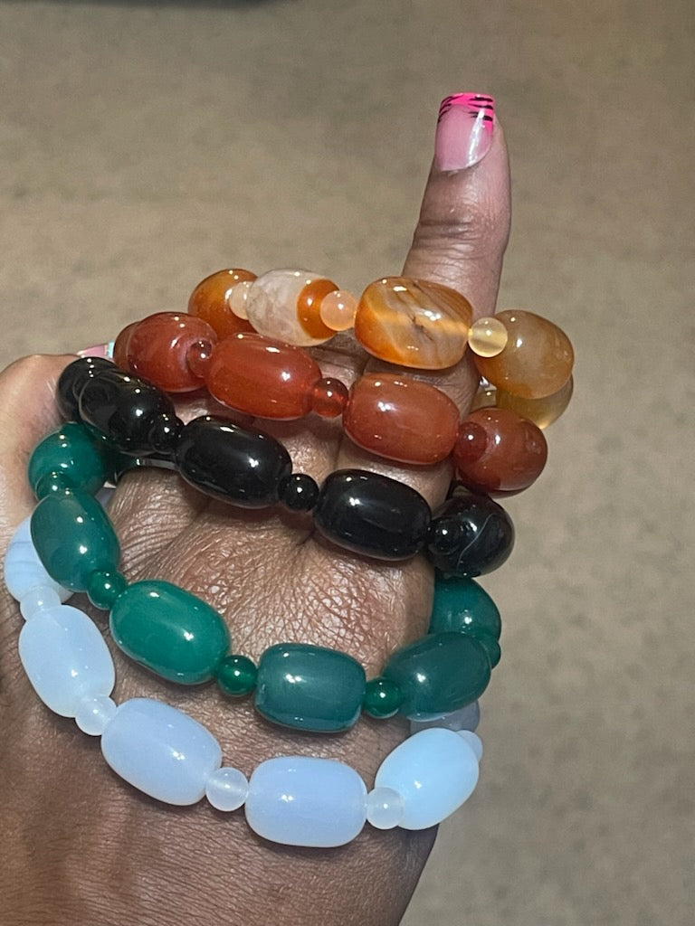 Natural Stone Beaded Bracelets (13mm)