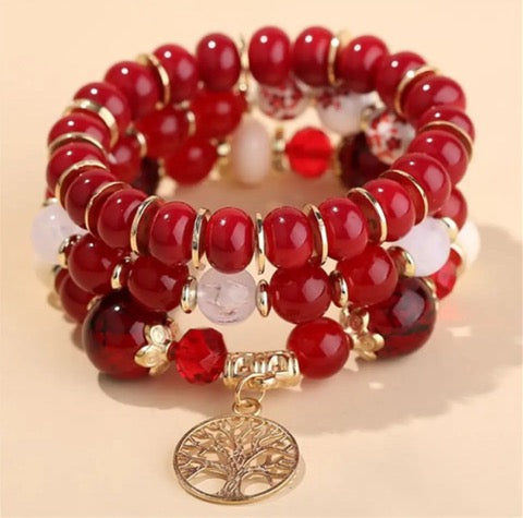 Tree of Life Glass Beaded Bracelets