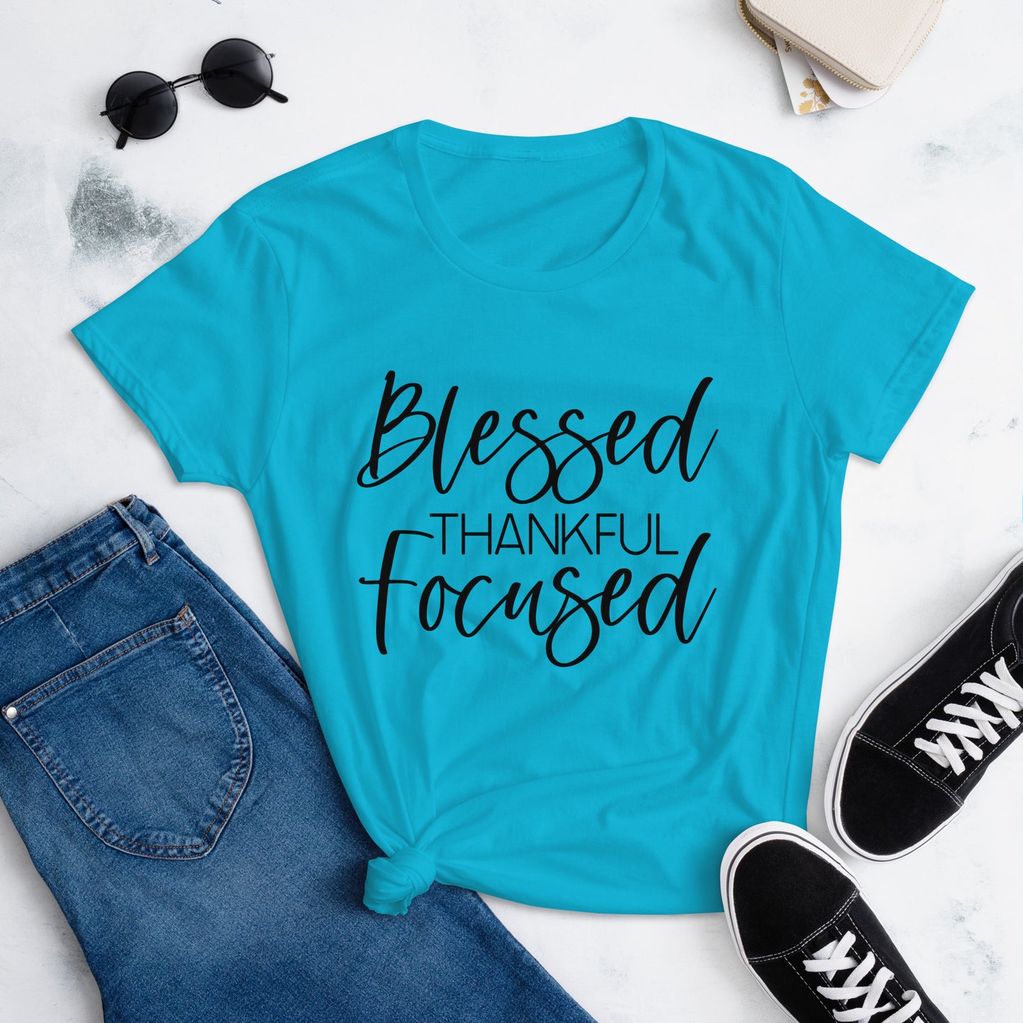 Blessed, thankful, Focused SS Tee