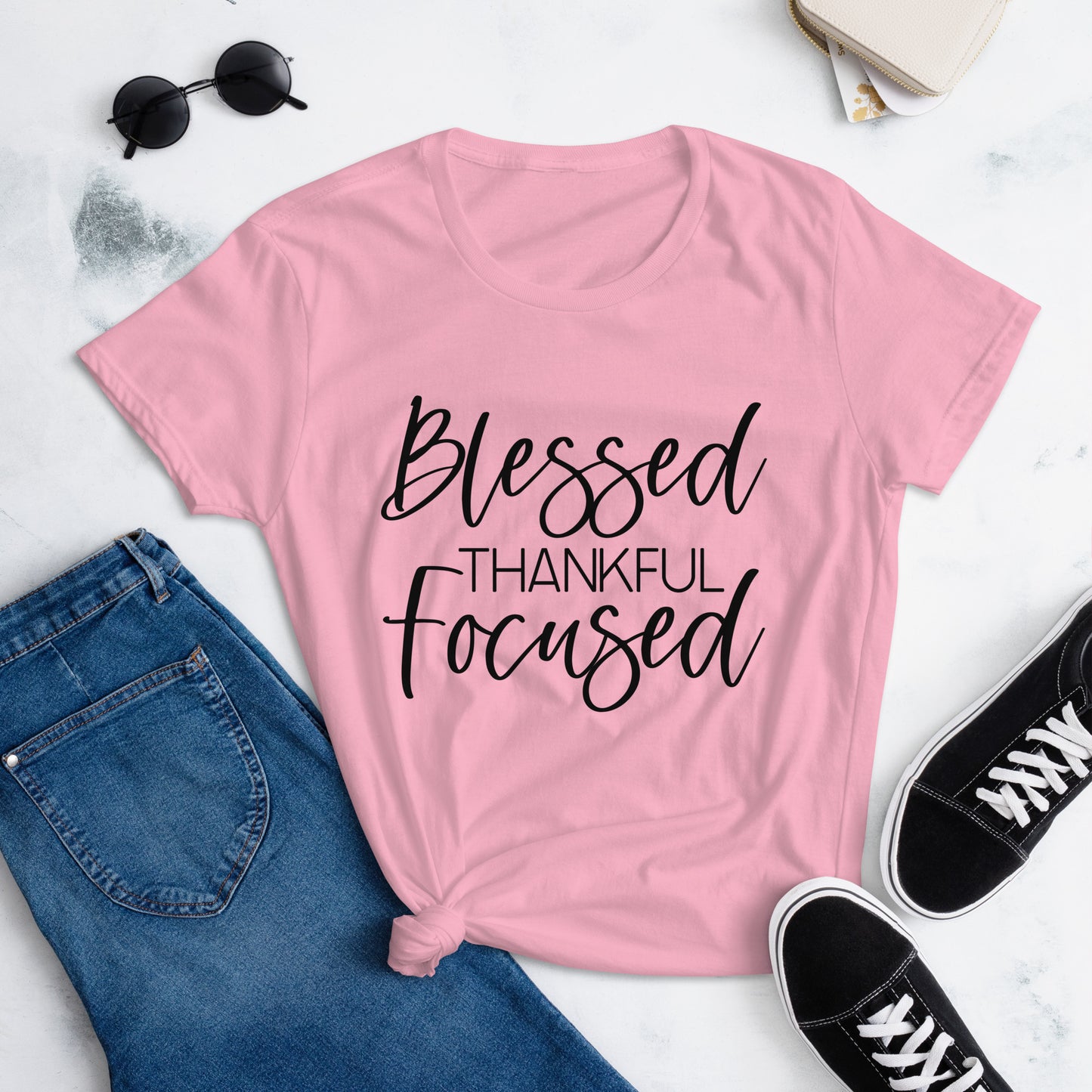 Blessed, thankful, Focused SS Tee