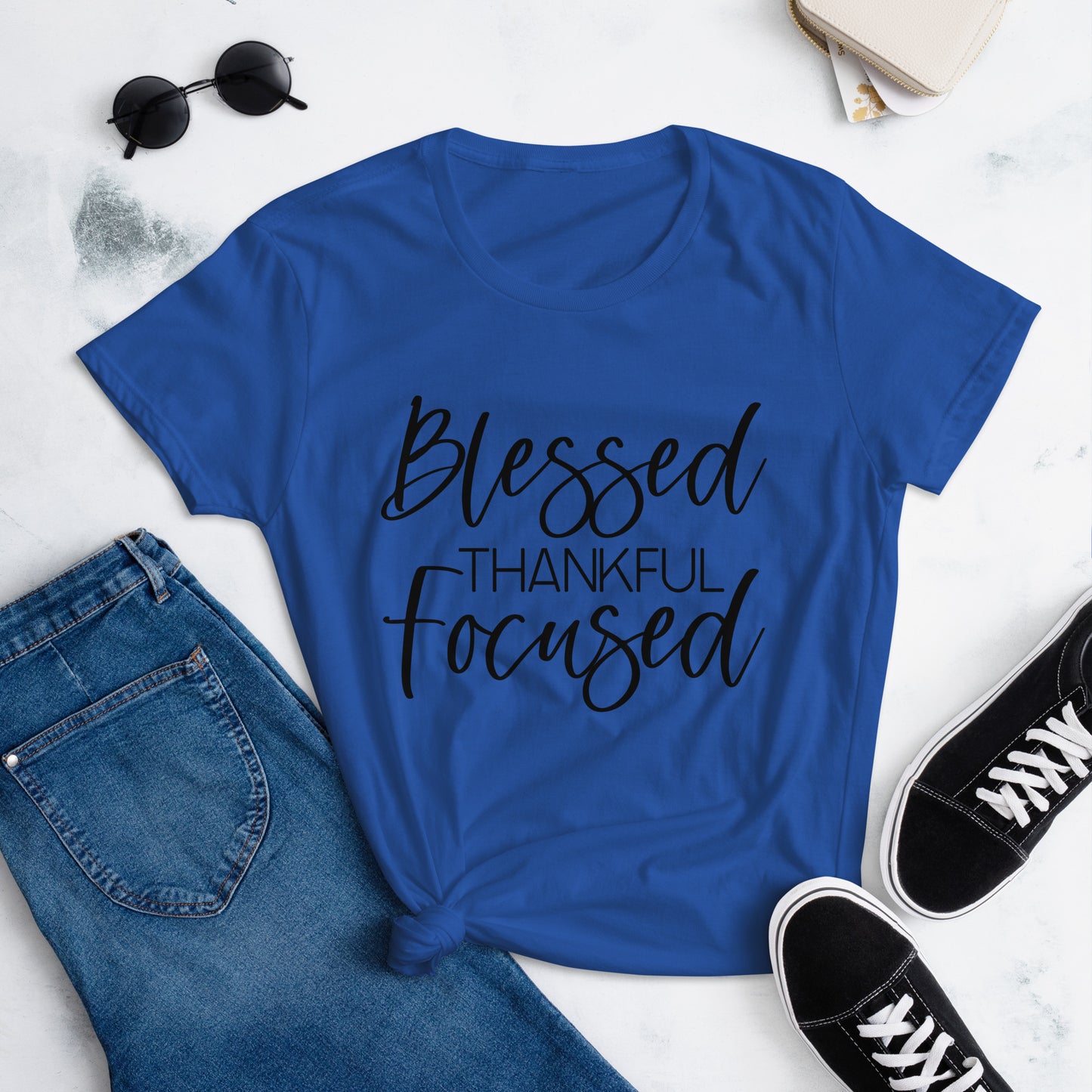 Blessed, thankful, Focused SS Tee