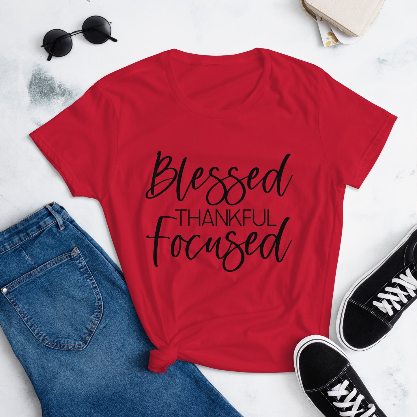 Blessed, thankful, Focused SS Tee