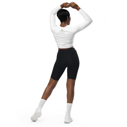 Know Your Worth Recycled long-sleeve crop top