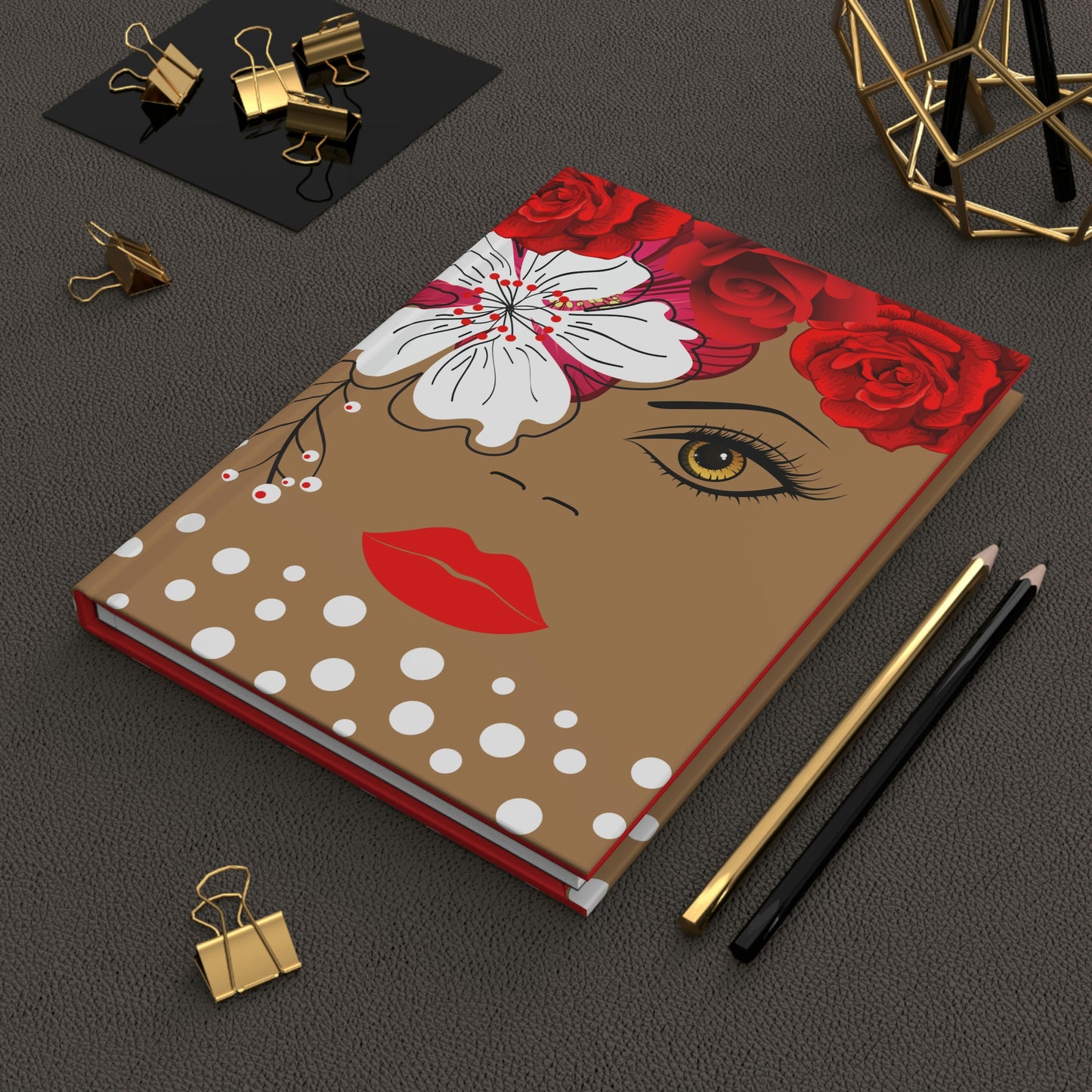 Queen Red & Brown Hardcover Journal Matte